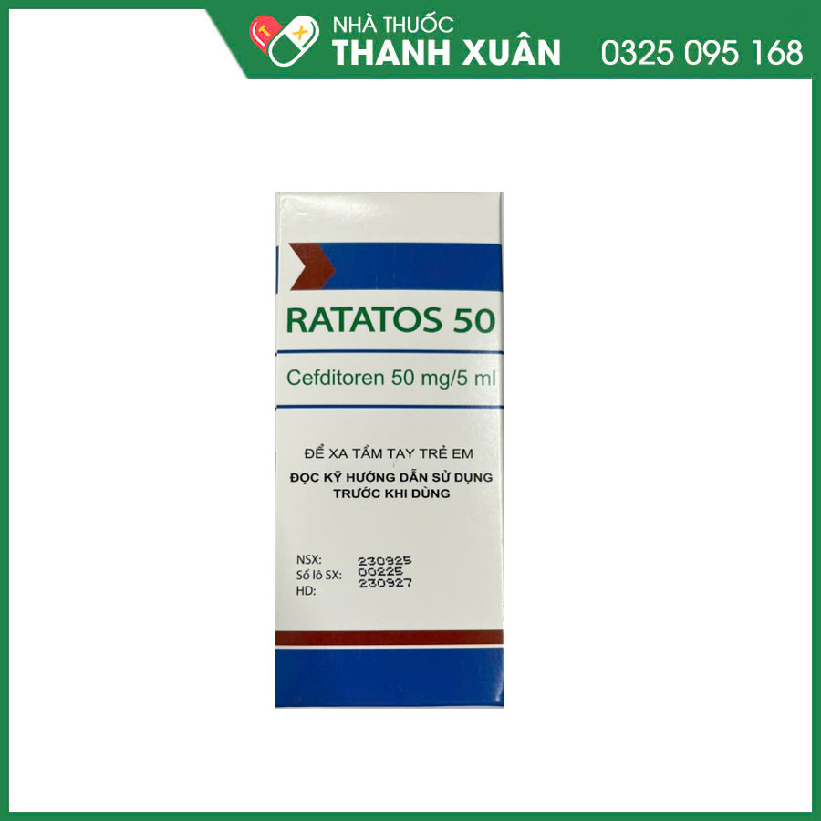 Ratatos 50 thuốc kháng sinh điều trị các bệnh nhiễm khuẩn đường hô hấp, nhiễm khuẩn da